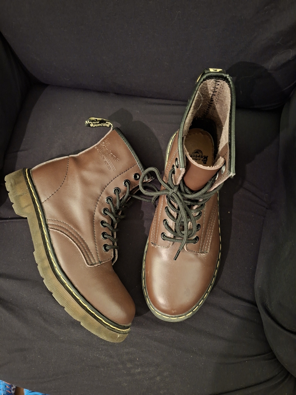 Dr. Martens Brown 8-Eye Leather Combat Boots - Picture 4 of 7